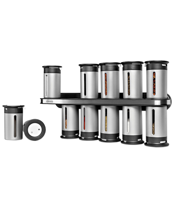 Zero Gravity Wall-Mount Magnetic Spice Rack 12 Canisters